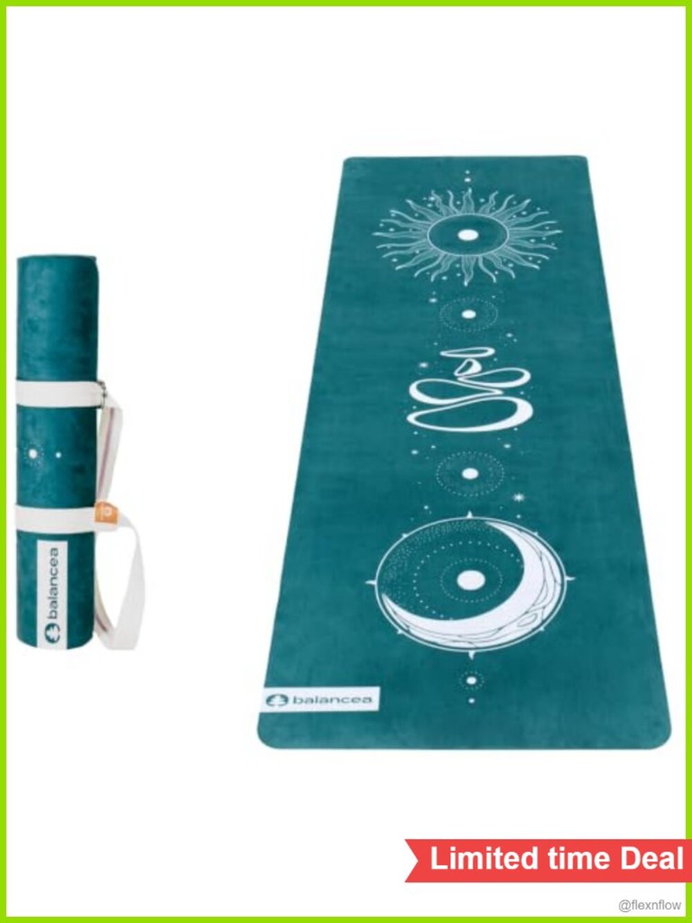 5mm Non Slip Suede & TPE Yoga Mat with Strap 72x24